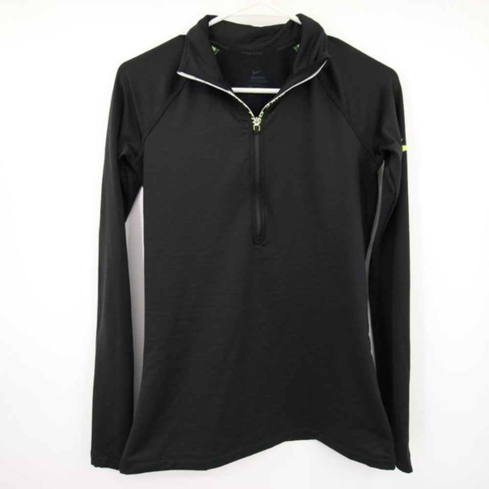 Nike Pro Hyperwarm Black Quarter Zip Pullover Size Medium